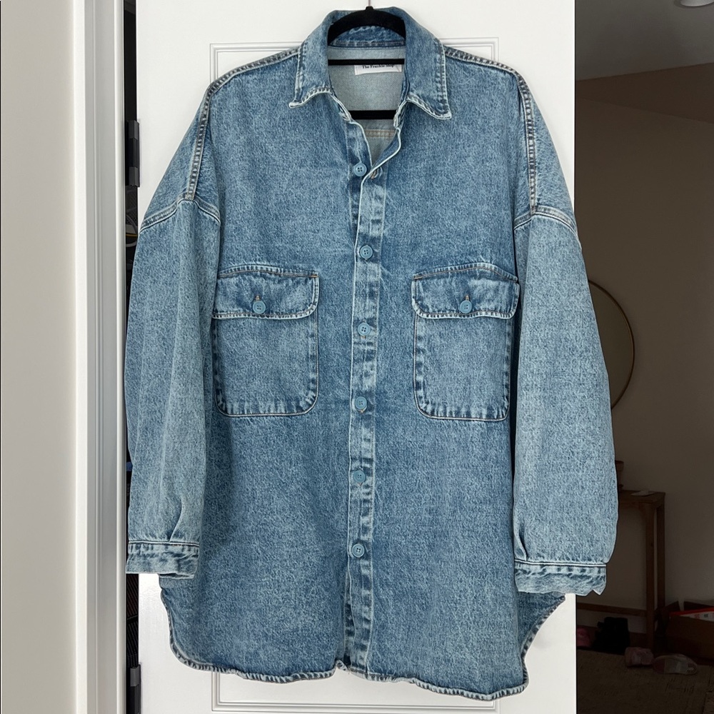 Frankie Shop Dallas Denim Oversized Jacket XXXS/XXS - Picture 2 of 3